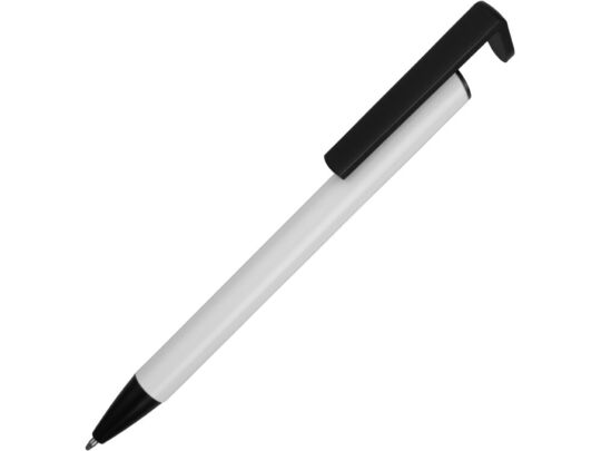 Ручка-подставка шариковая Кипер Металл, белый/черный