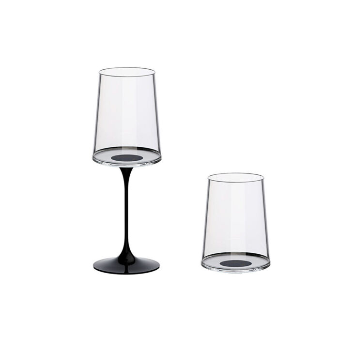 Хрустальный бокал для белого вина на магните Trebonn SplitGlass, 2 шт, 280 мл, черный